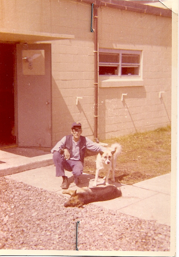 Ray with station dogs