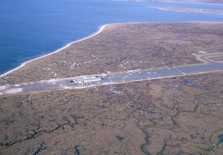 Aerial view Loran Monitor Station Shetlands circa 1968